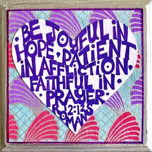 One of a kind handmade scripture art